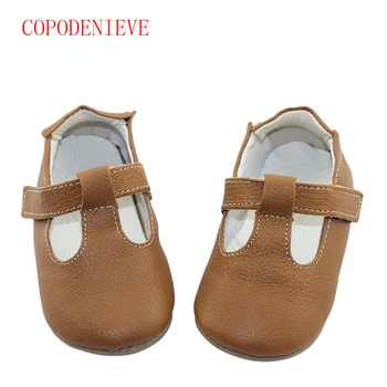 

COPODENIEVE New hot sale Solid Genuine Leather Girl Boys handmade Toddler hard sole first walkers baby leather Shoes 20 colors
