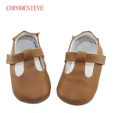 COPODENIEVE New hot sale Solid Genuine Leather Girl Boys handmade Toddler hard sole first walkers font