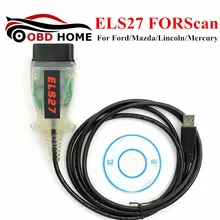 New Design ELS27 FORScan Scanner For Ford For MazdaFor Lincoln For Mercury Vehicles ELS27 FORScan Scanner OBD2 Diagnostic Cable
