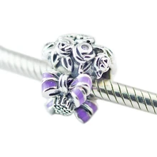 Бусины для самостоятельного изготовления ювелирных изделий из стерлингового серебра-Ювелирный Праздничный букет из бисера Шарм 925 серебро Berloque Perles Шарм