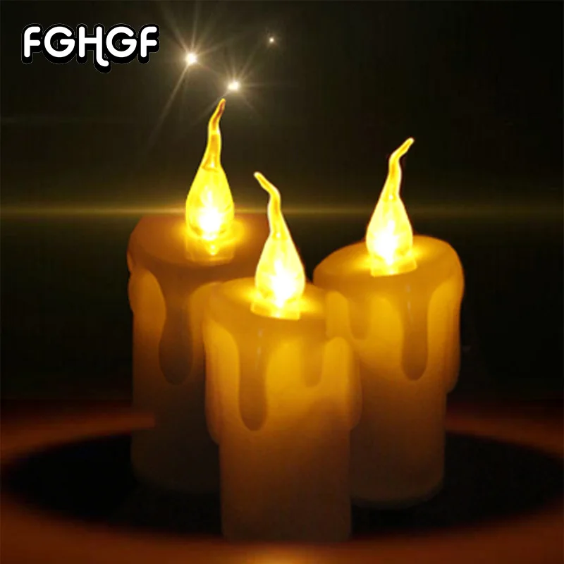 6 Pcs Home Decoration Flameless Candle For Birthday And Party Decorate
