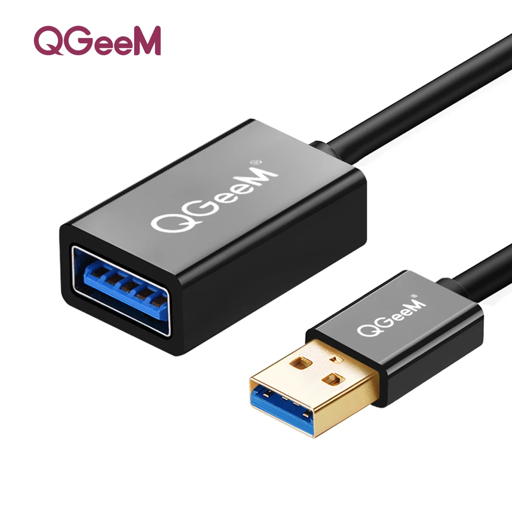 QGeeM USB Удлинительный кабель, шнур, Супер Скоростной USB 3,0, кабель для мужчин и женщин, 1 м, 2 м, 3 м, кабель для синхронизации данных, USB 2,0, удлинитель, удлинитель, USB - Цвет: ABS USB3.0