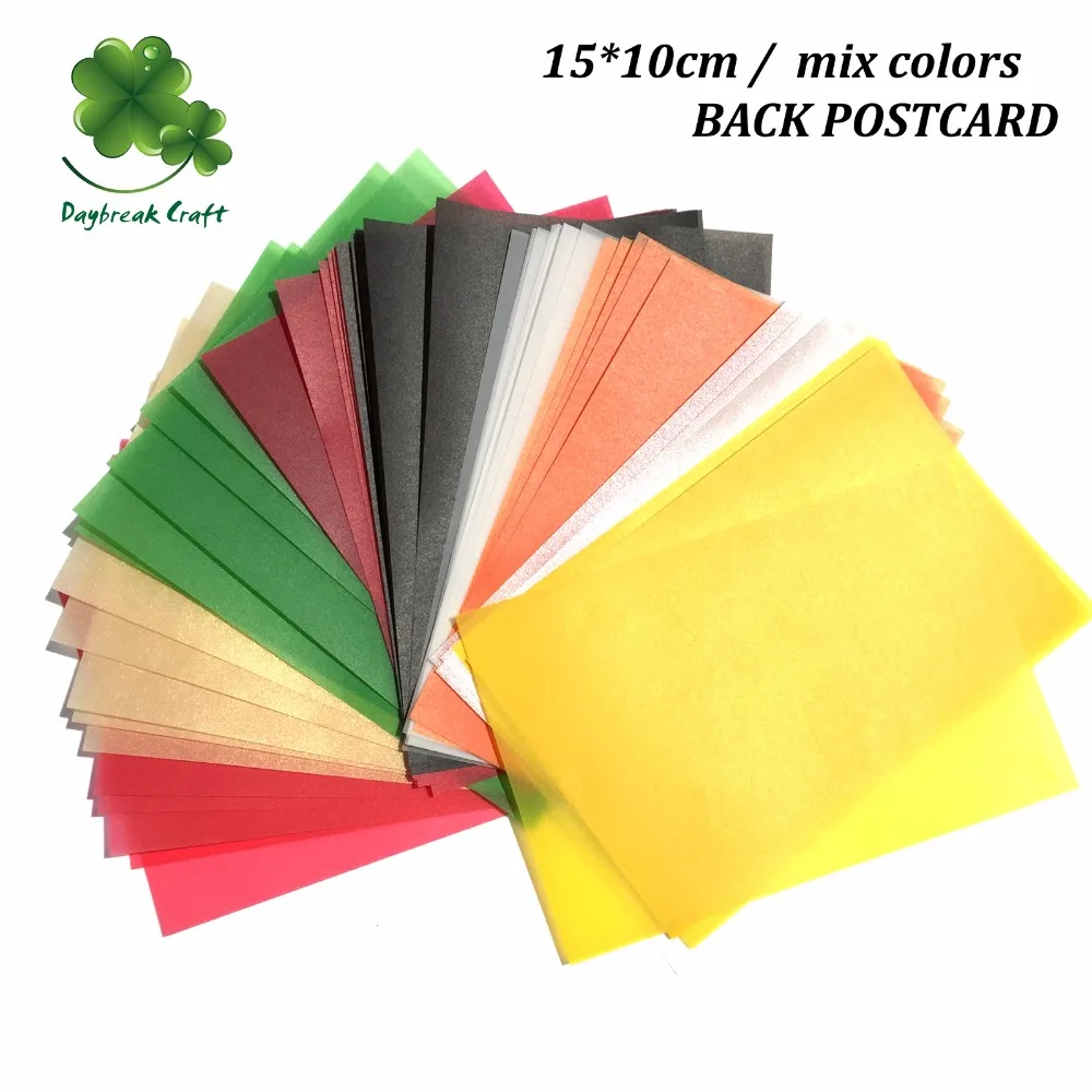 

(Pack of 50) Colorful sulfuric acid cardboard / back postcard paper for rubber stamp color tracing paper Plate transfering