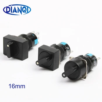

16mm 2/3 positions Latching self locking 3/6 pins push Rotary button switch round selector switch Round/square/rectangular head
