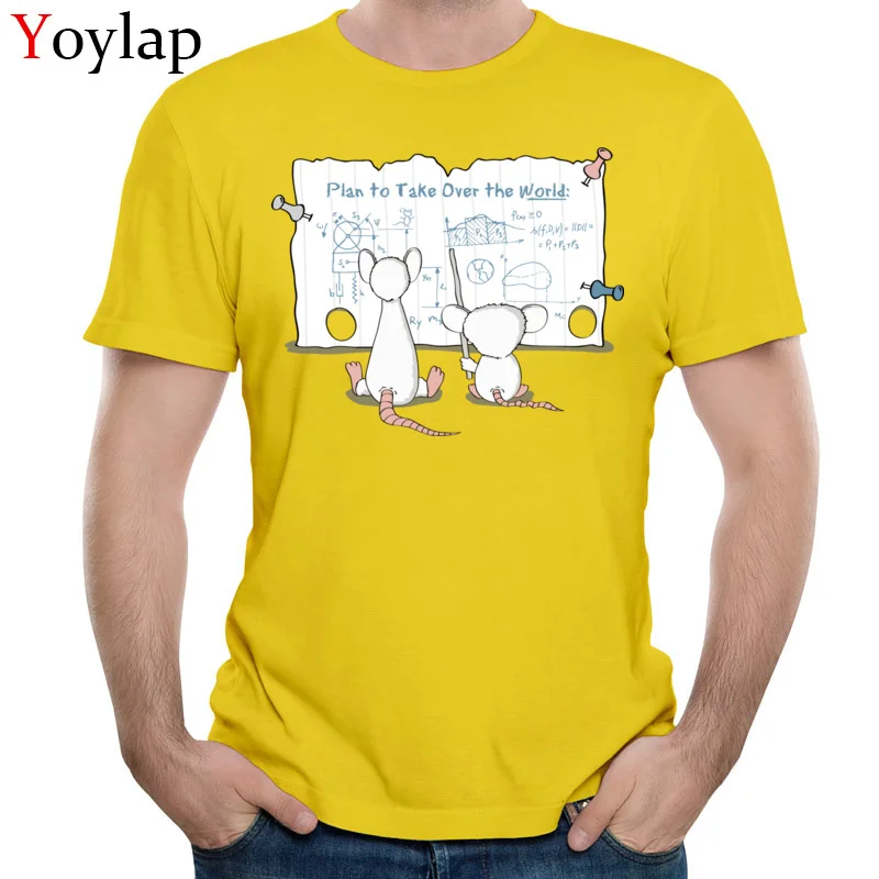  Summer T-shirts Brand New Crewneck Taking Over the World 100% Cotton Men Tops T Shirt Geek Short Sleeve Sweatshirts yellow