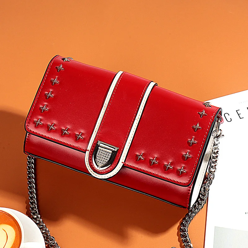 

New Fashion Women's Bag Leisure Flap Bag Genuine Leather Shoulder Bags Magnetic Clasp Waxy Leather Bag