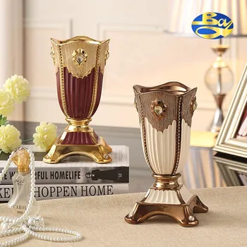 

Candlestick ornaments candlelight dinner Wedding Candle Ceramic Cup props retro luxury European romantic candle table
