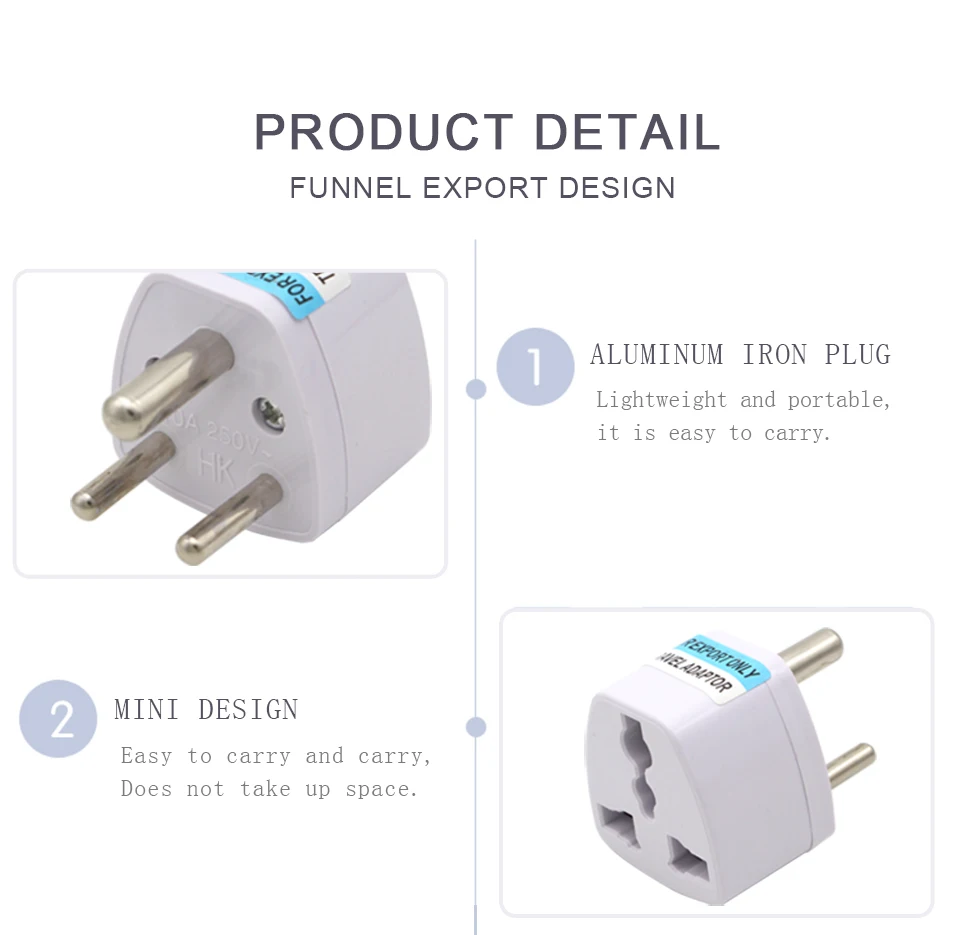 1PC Indian Standard Small South African Conversion Plug EU UK US AU To Three Round Feet Adaptors 250V 10A 600W Electrical Socket (7)