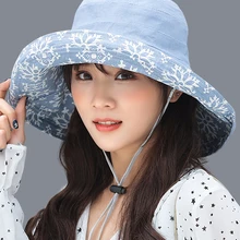 Летняя Женская двусторонняя шляпа в виде снежинок, женские шляпы от солнца из льна и хлопка с большими широкими полями, пляжная шляпа с защитой от уф, Женская широкополая шляпа