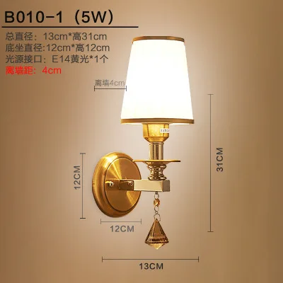 Современный простой Led K9 кристалл настенные светильники для спальни Европейский роскошный стекло Zine сплав бра лампы - Цвет абажура: 11