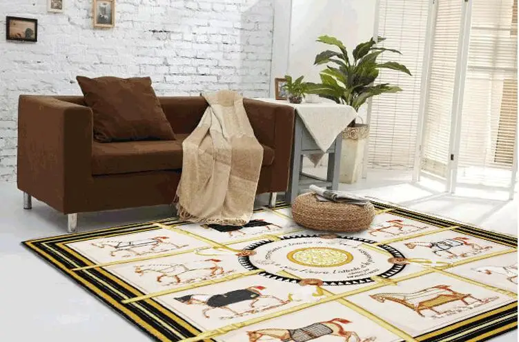 Толстый шикарный Американский квадратный шарф с рисунком, ковер для гостиной, кухни, коврик для прихожей, абсорбирующий нескользящий ковер, домашний декор
