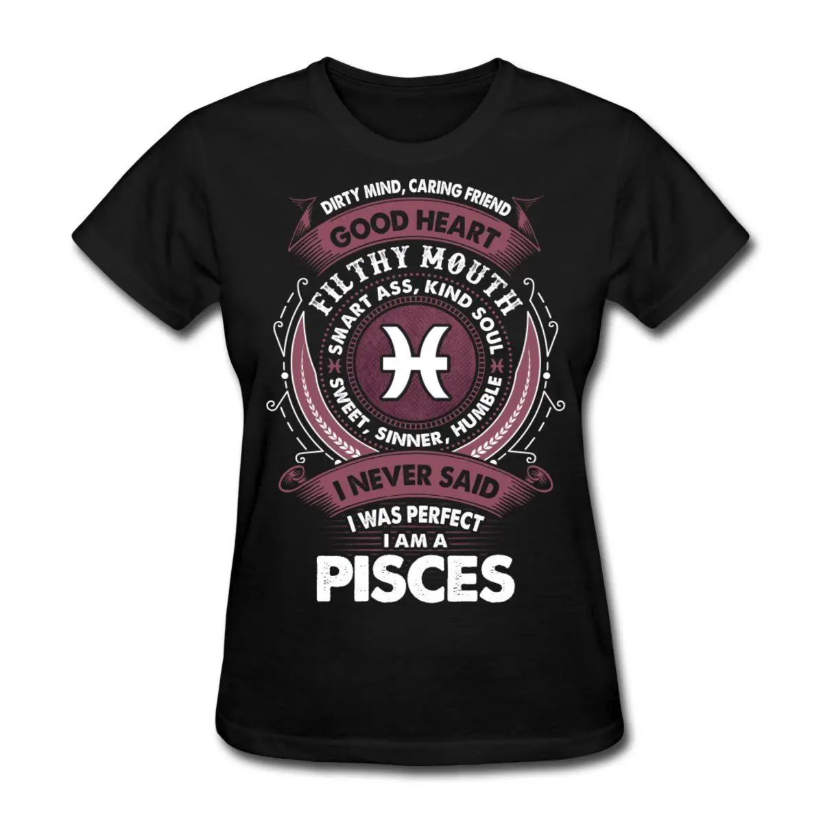 Piscis Zodiaco firma nunca lema divertido de la camiseta