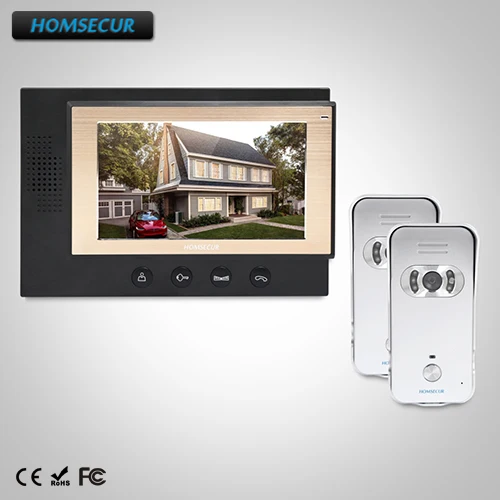 

HOMSECUR 7" Wired Video Door Entry Security Intercom with One Button Unlock (TC021-S+TM701-B)