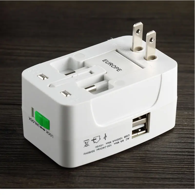 10 шт. Универсальный адаптер для путешествий с двумя usb-зарядными устройствами |