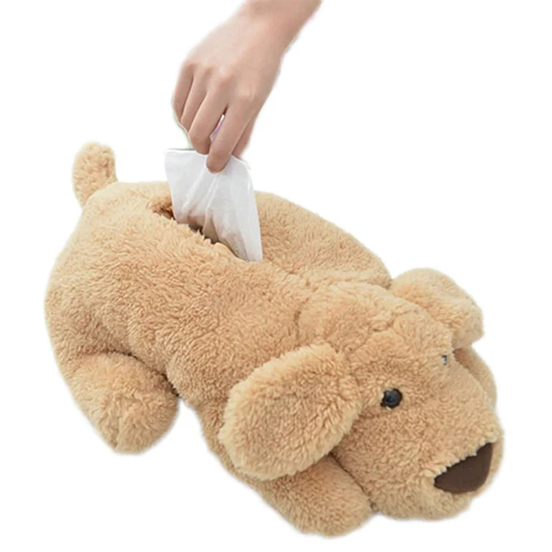 

Cute Plush Dog Tissue Box Paper Napkin Holder Dispenser Tissue Case Towel Papers Storage Bag Organizer For Car Table Home Decor
