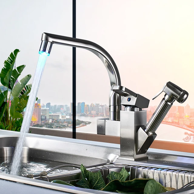 Cheap Uythner Kitchen Faucet Mixer Tap Single Handle Two Swivel Spouts Kitchen Hot Cold Water Tap Pull Out Flushing Spray Tap Cheap Uythner Kitchen Faucet Mixer Tap Single Handle Two Swivel Spouts Kitchen Hot Cold Water Tap Pull Out Flushing Spray Tap