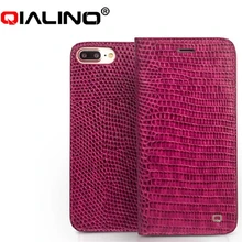 QIALINO для iphone 7 из натуральной кожи чехол для iphone 7 Plus из натуральной кожи роскошные женские крокодил Крышка для 4,7/5,5 дюймов