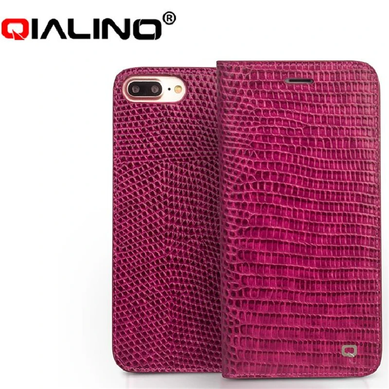 

QIALINO for iphone 7 Genuine Leather Case for iphone 7 Plus Real Leather Luxury Women Crocodile Cover for 4.7/5.5 inches
