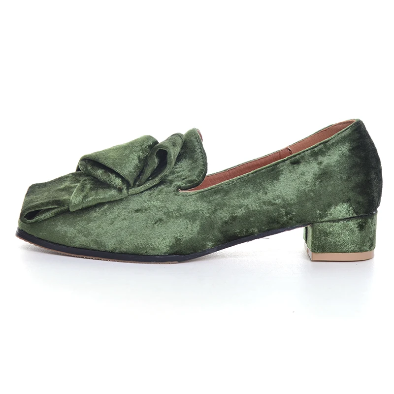 

SAILING LU Velvet High Heels Slip On Vintage Oxfords Casual Knot Shoes Woman Platform Women Brogue Shoes Size 35-40 XWD5185