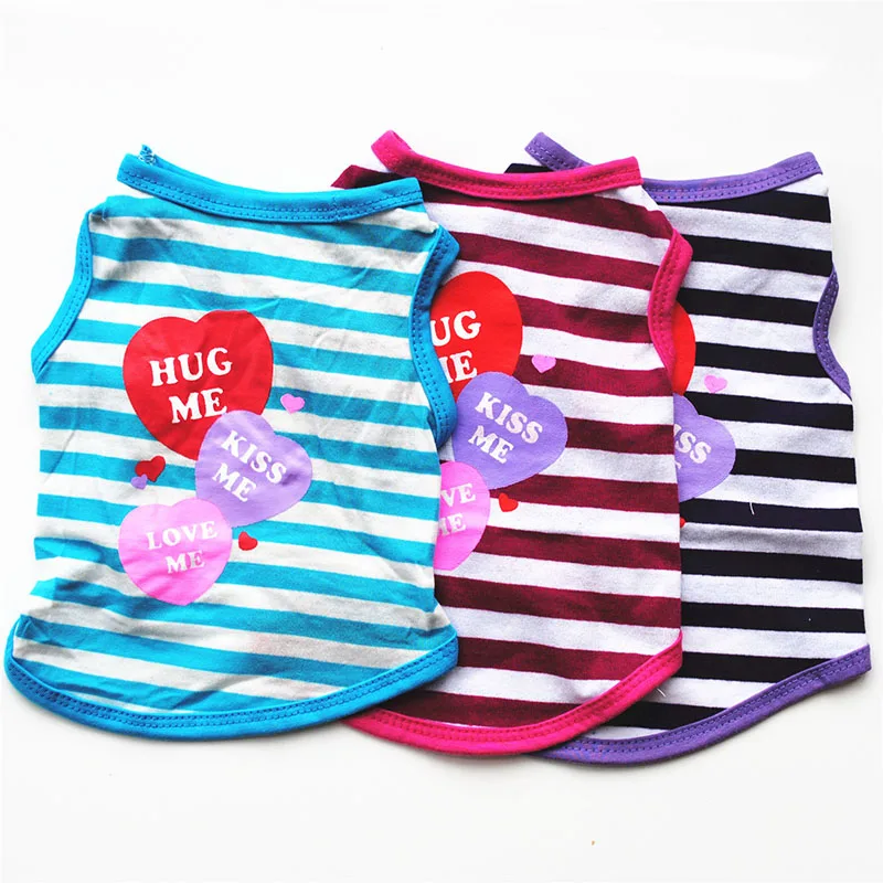 Cotton Pet Clothing Cat Puppy Classic Striped T-Shirt Vest Small Dog Shirt Comfy and Breathable 2017 Newly Pet Apparel1