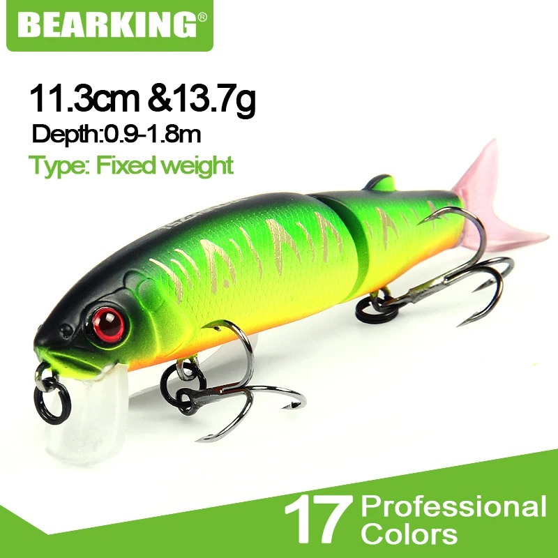 

Bearking Retail 2015 good fishing lures minnow,bear king quality professional baits 11.3cm/13.7g,swimbait jointed bait