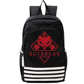 

High Quality Tom Clancy's Rainbow Six Siege Outbreak Printing Backpack Game Laptop Backpack Canvas Travel Backpack School Bags
