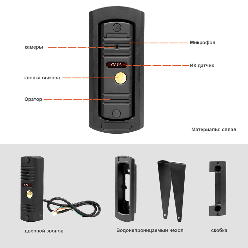 HomeFong 7 дюймов Wifi видеодомофон для дома беспроводной видеодомофон 1200TVL панель вызова поддержка электрических замков уличные камеры