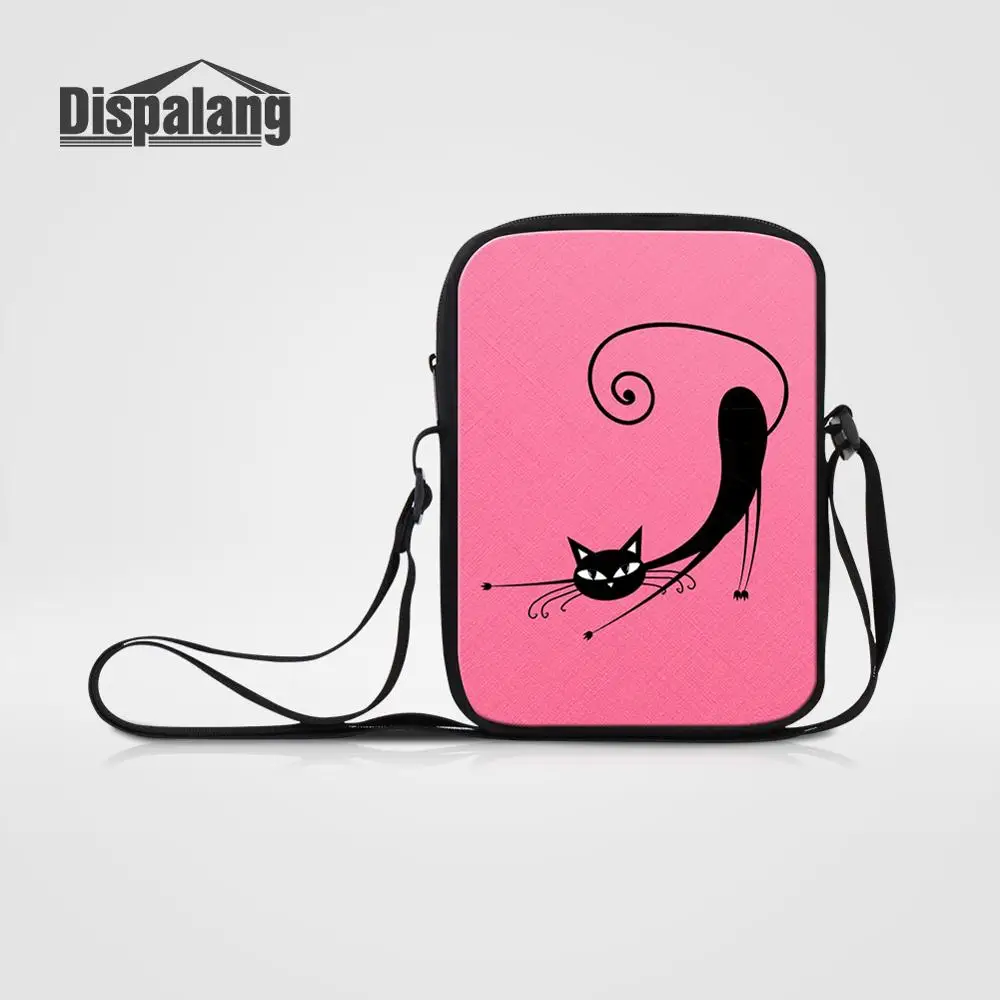 Dispalang мини-сумки-мессенджеры для женщин, розовая сумка через плечо с рисунком кота для девочек, повседневные школьные сумки, женская сумка с клапаном - Цвет: Прозрачный