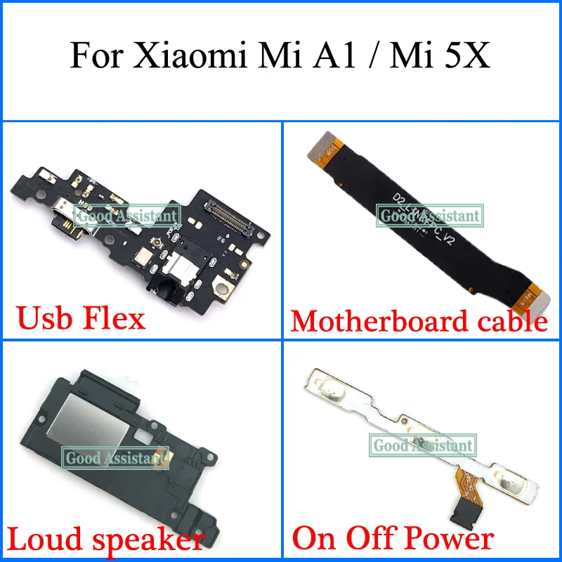 Гибкий Usb-кабель для материнской платы Xiaomi Mi A1 MIA1/Xiaomi 5X Mi5X громкий динамик вкл/выкл