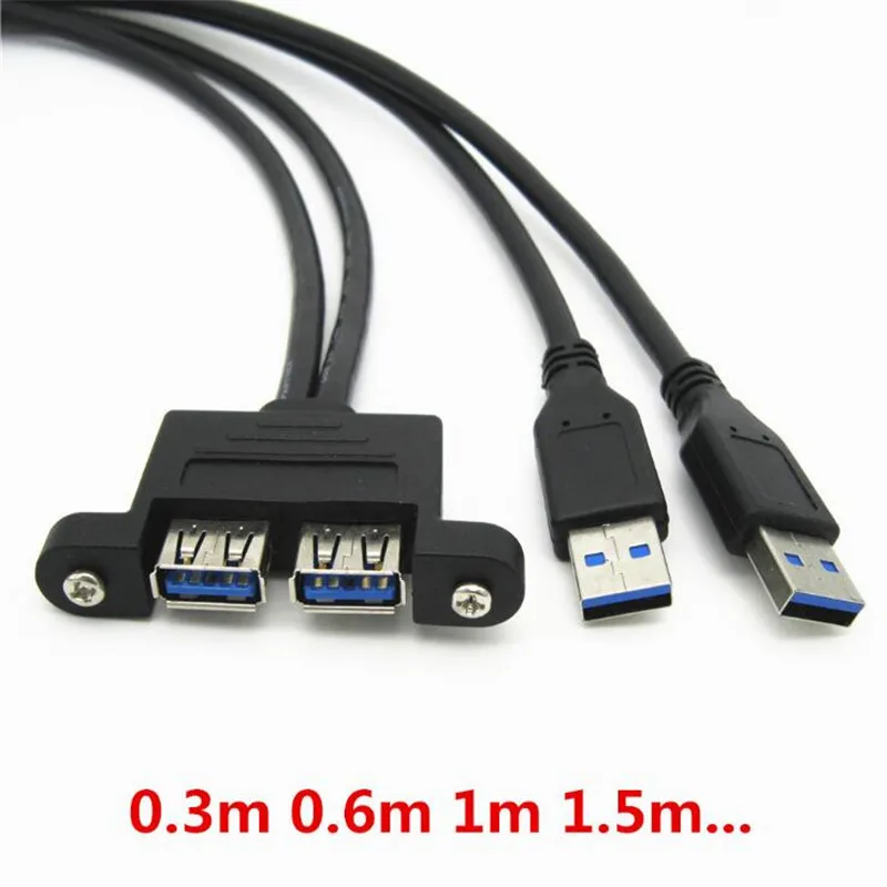 USB 3.0 Extension Cable Male to Female Dual Shielded w//Screw Panel Mount