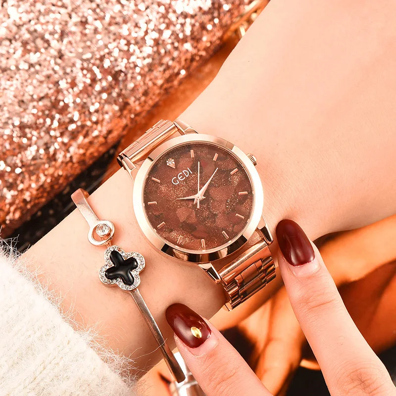 

Women's Watch Crystal Diamond Bracelet Stainless Steel Quartz Wrist Watch Ladies Wrist Watch Women Fashion Relogio Feminin Gift