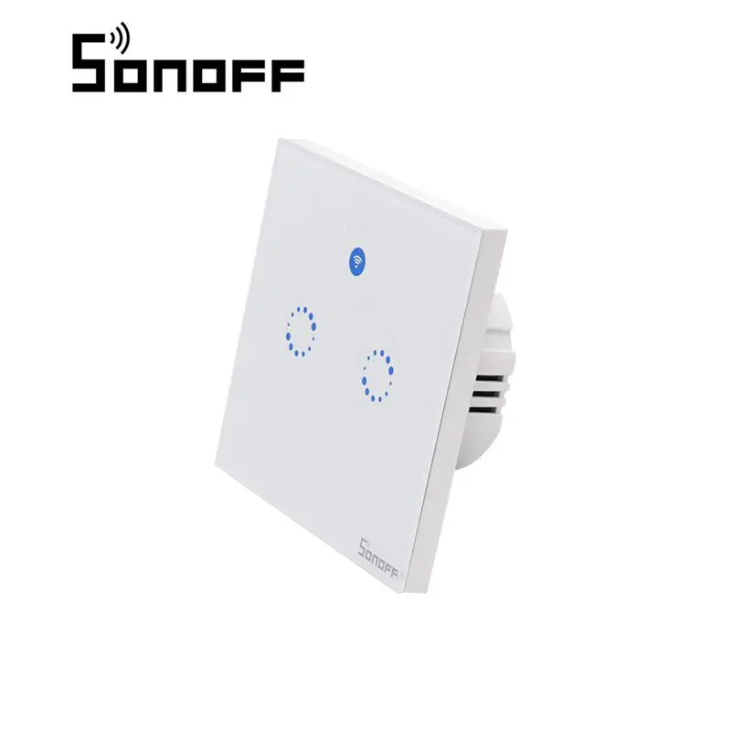 

2018! SONOFF T1 EU AC90V-250V 600W Smart Wifi Wall Touch Light Switch 1 2 Gang APP Remote Smart Home Controller Work With Alexa