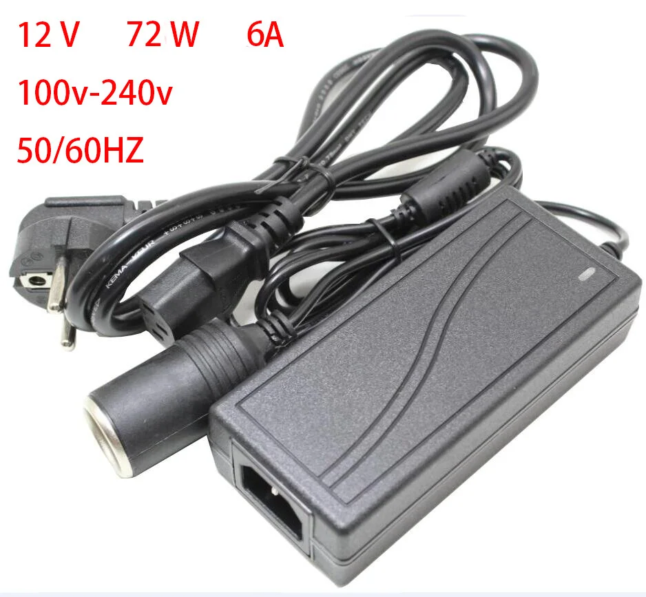 AC 100V-240V to DC 12V 6A 72W Car Cigarette Lighter Power Converter Adapter Inverter Home Washer | Обустройство дома