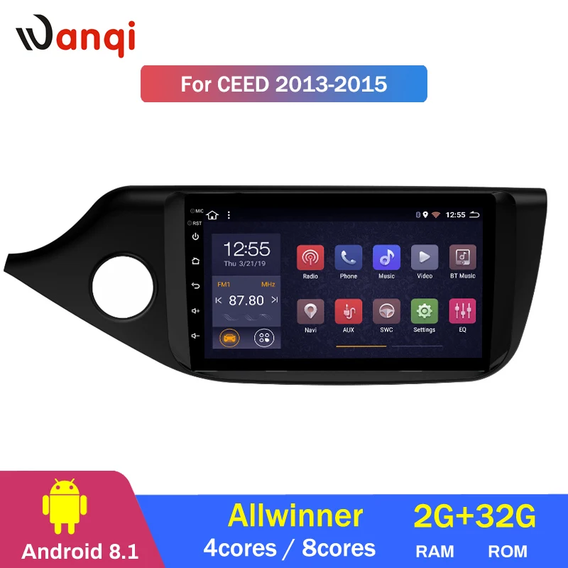 

2G RAM 32G ROM 9 inch full touch Android 8.1 Car DVD Player GPS Navigation Multimedia for Kia Ceed 2013-2015