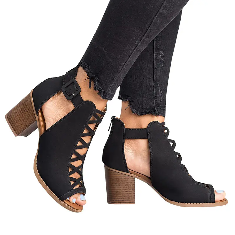 Летние высокие женские сандалии на каблуках Для женщин гладиаторские сандалии на танкетке сандалии с открытым носком на платформе; удобная обувь для Для женщин Sandalias Mujer