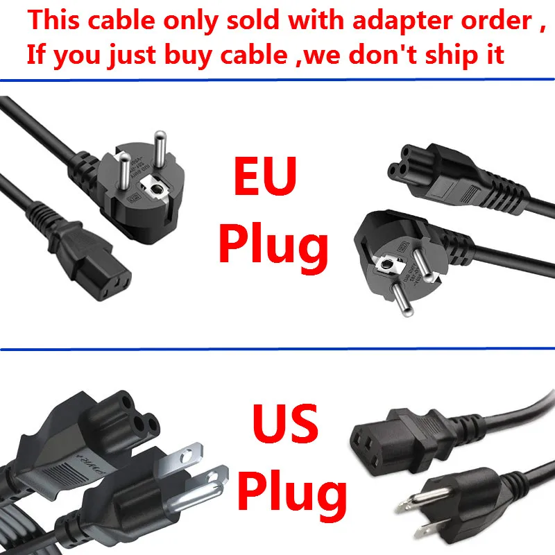 AC Power Cord with EU / US PLUG For Adapter Power Charger