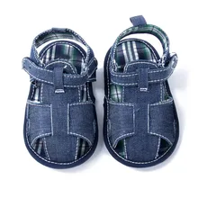 Джинсовая стильная детская обувь для мальчика и девочки детские сандалии удобные мягкие туфли для малышей летние первые ходунки