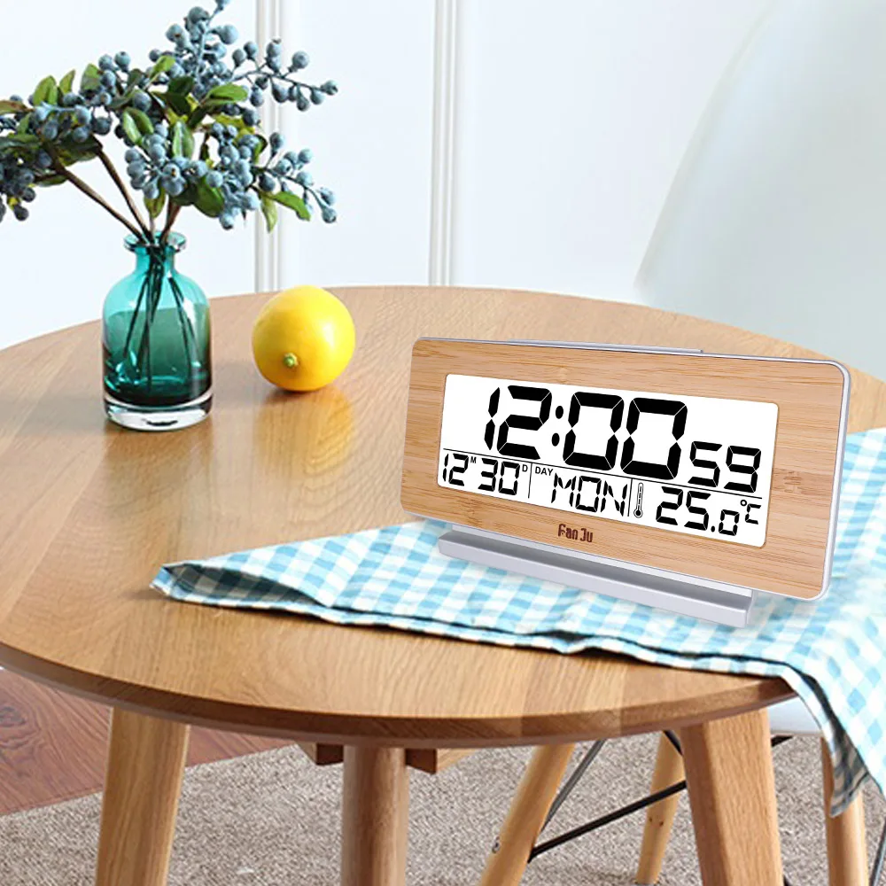 FanJu FJ3523 цифровой будильник LED Электронный 12 H/24 H и функция повтора термометр