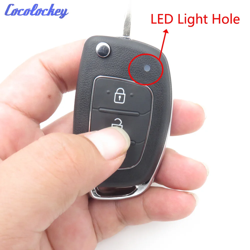 Cocolockey Flip Remote Key Shell For HYUNDAI Ix45 Santa Fe 3Button Keyless Entry Fob Cover Auto Replacement Parts NO LOGO