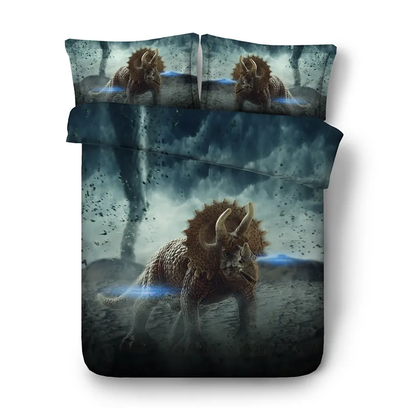 

Fanaijia Cartoon 3d dinosaur Bedding Sets luxury kids boy Duvet Cover set with pillowcase queen single Bedline best gift bed set