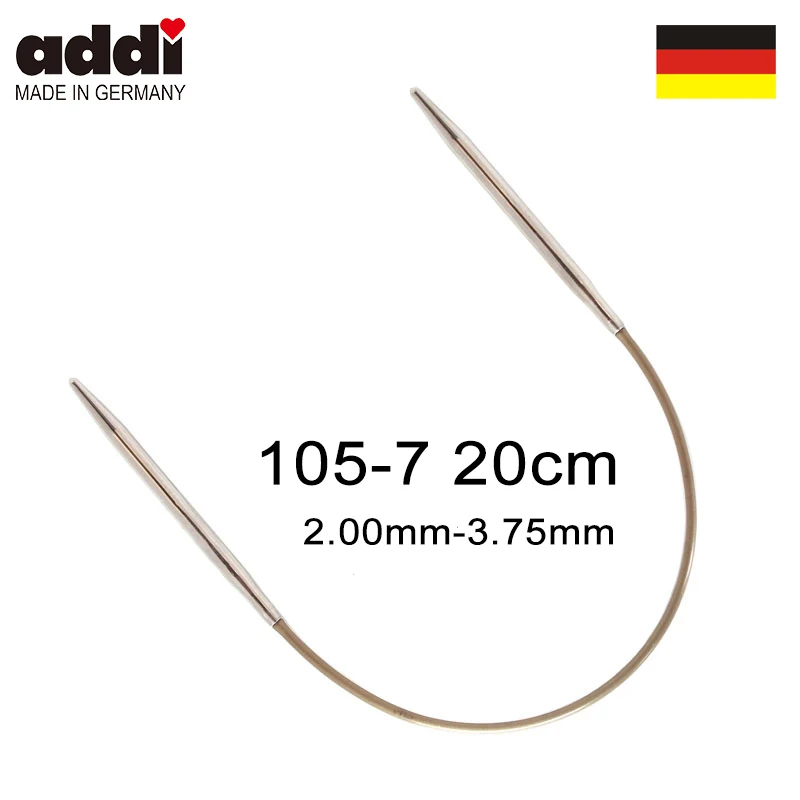 Круговые вязальные спицы Addi 105 7 20 см с латунными наконечниками и золотыми