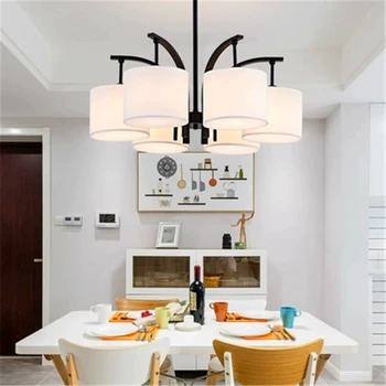 

Modern LED Chandelier Iron Restaurant Living Room Creative Cloth Lampshade Dining Room Chandelier Lighting & Lights Hanging Lamp