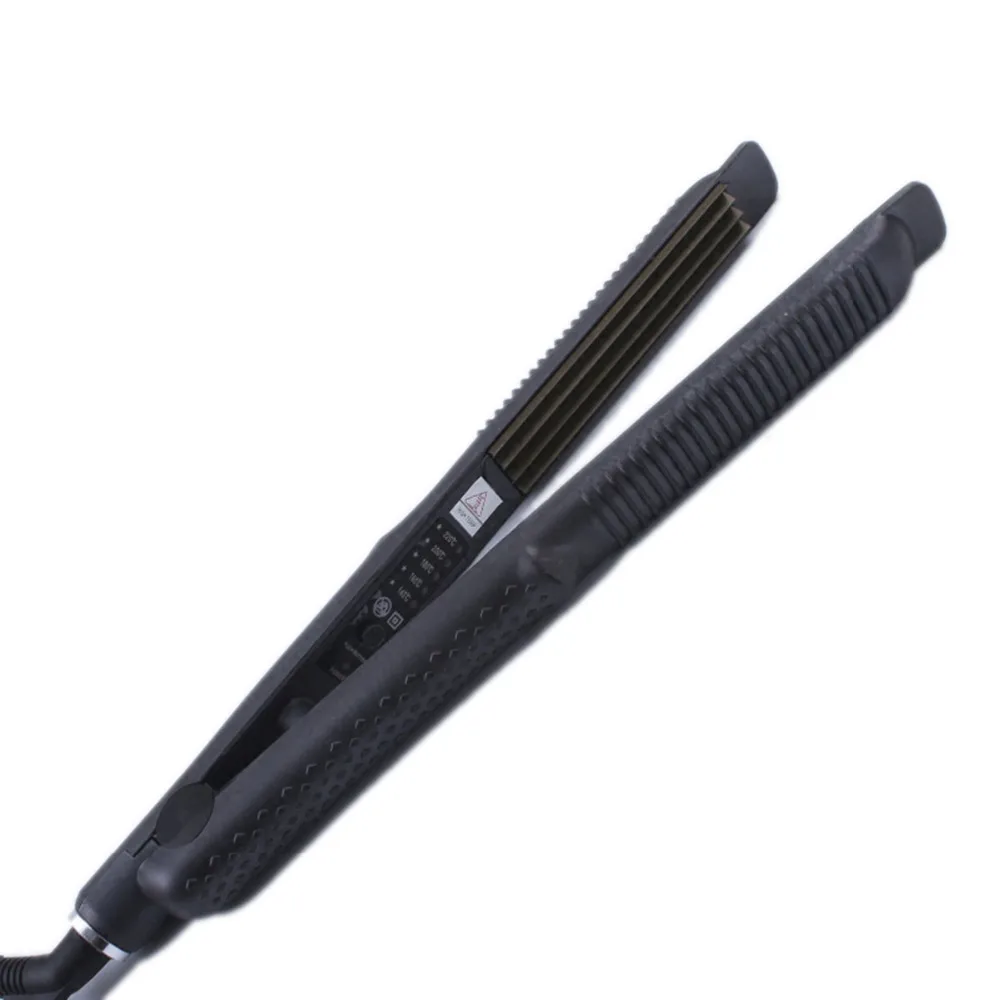 Профессиональные Титановые электронные инструменты для выпрямления волос с контролем температуры, гофрированные щипцы для выпрямления волос