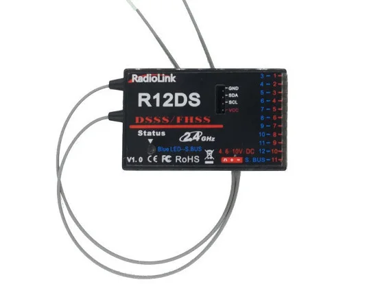 Radiolink R12DS 2.4G 12CH FHSS DSSS Spread Spectrum Dual Antenna Receiver | Игрушки и хобби