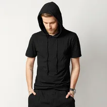 Новая весенне-летняя мужская футболка из чистого бамбукового хлопка с коротким рукавом, облегающая мужская длинная шляпа в стиле хип-хоп, фирменный дизайн, футболка T383