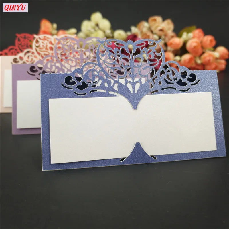 10pcsLot Hollow out Luxury Name Cards Table Name Place Cards Wedding Christmas Birthday Party Invite Cards Table Decoration 5ZSH871 (35)