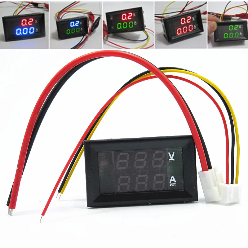Цифровой вольтметр амперметр DC100V 1A 10A 50A 100A Mini 0 28 &quot0 дюймовый светодиодный