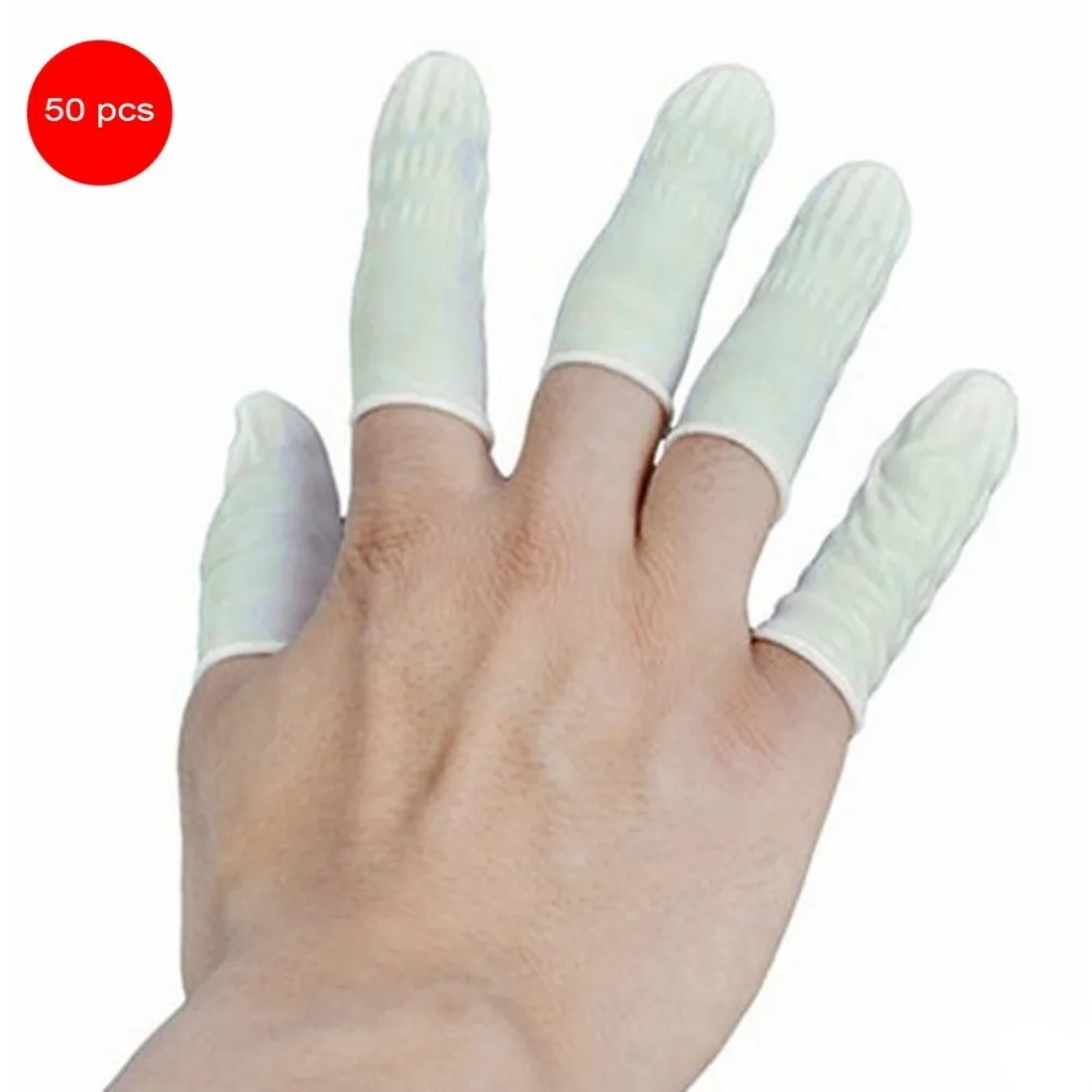 

50PCS/SET Natural Latex Anti-Static Finger Cots Practical Design Disposable Makeup Eyebrow Extension Gloves Tools Wholesale