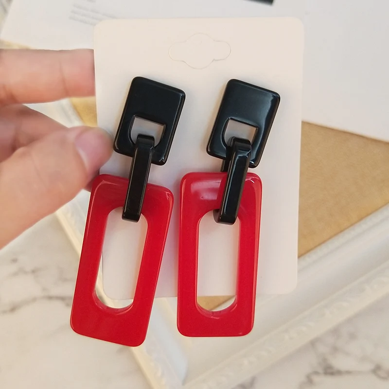 Classic Dangle Fashion Resin Earrings for Women 2018 Statement Long Big Geometric Acrylic Dangling Earring Female Jewelry Brinco (3)