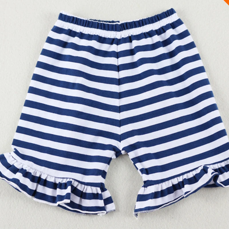 royal blue striped bebe girls kids child shorts,icing fashion ruffle